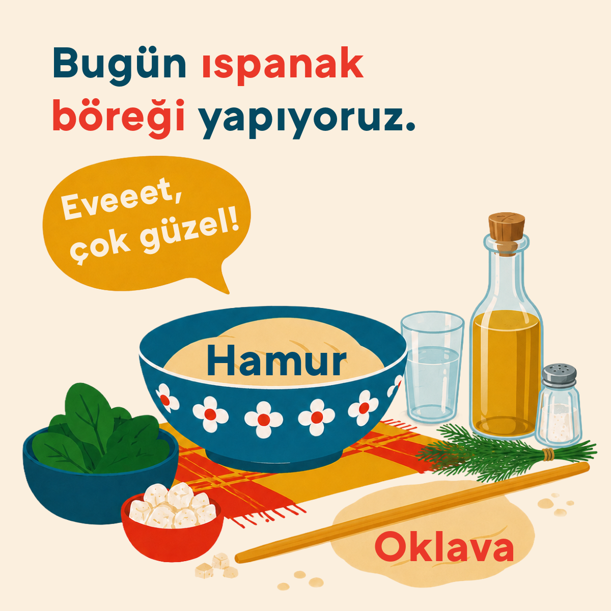 Heute machen wir Spinat-Börek.