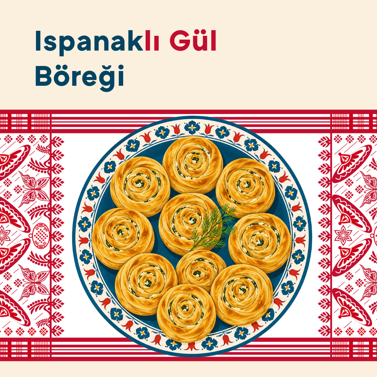 Rosen-Börek mit Käse-Spinatfüllung